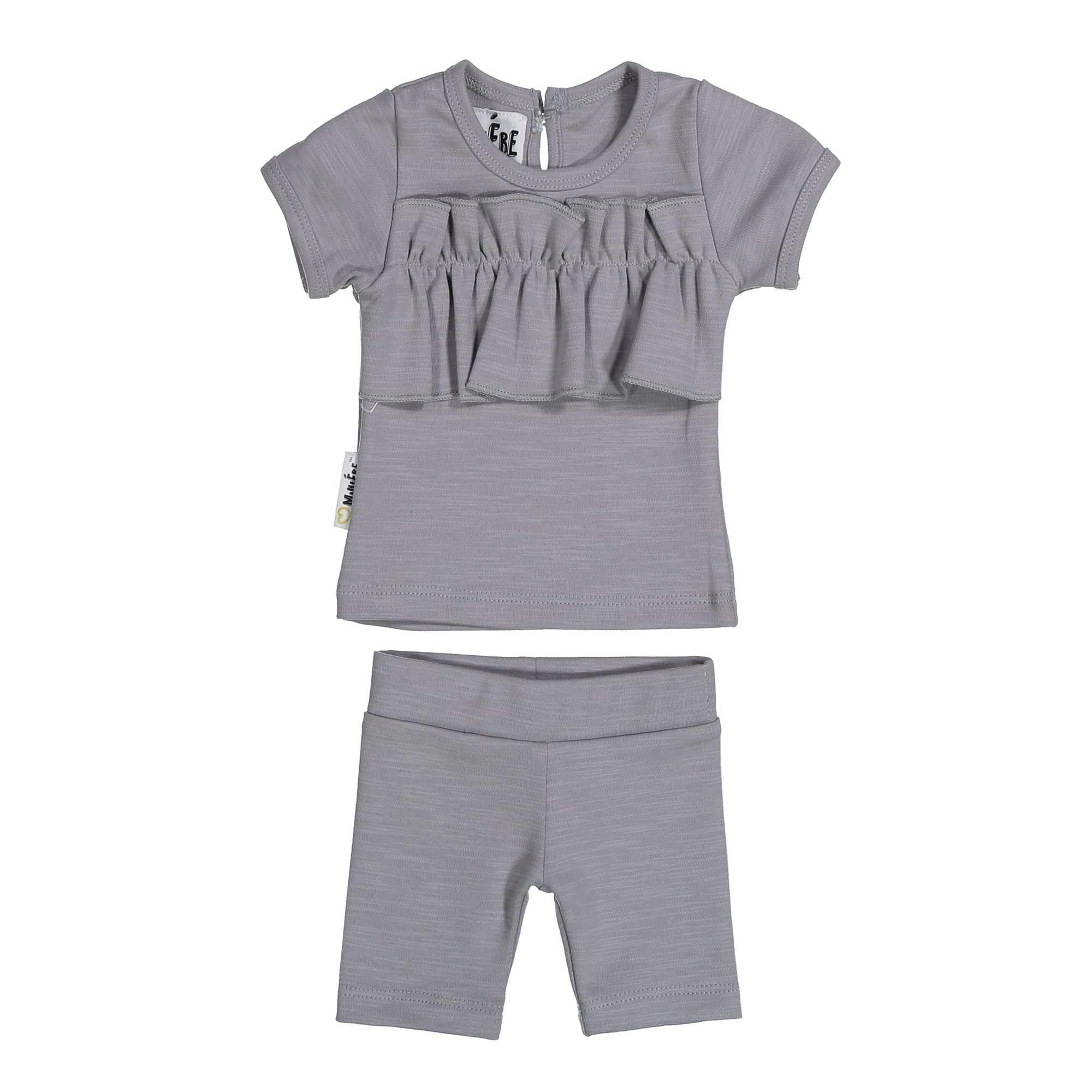 Chest Ruffle 2-Piece Top & Short Set