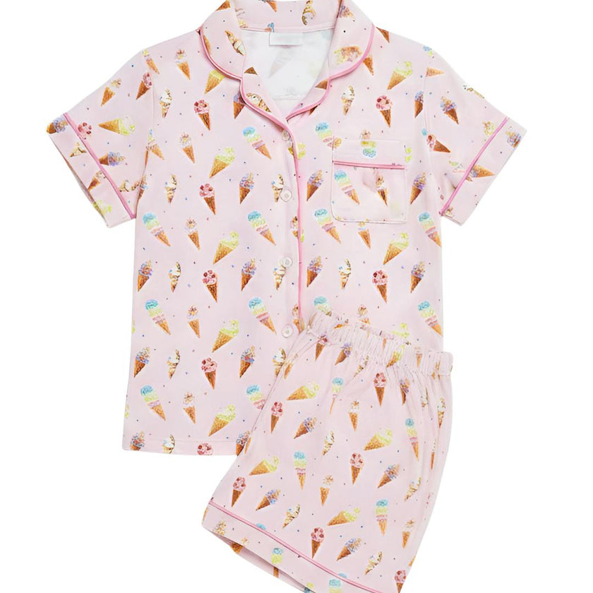 Ice Cream Jersey Short Sleeve PJ Set