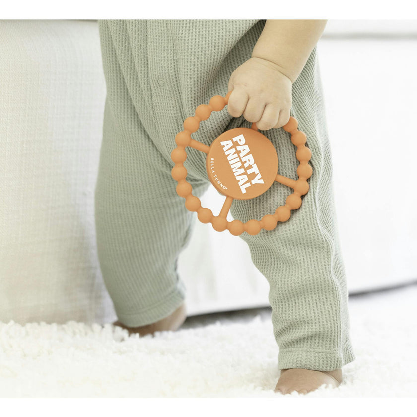 Party Animal Beaded Round Grip Silicon Teether