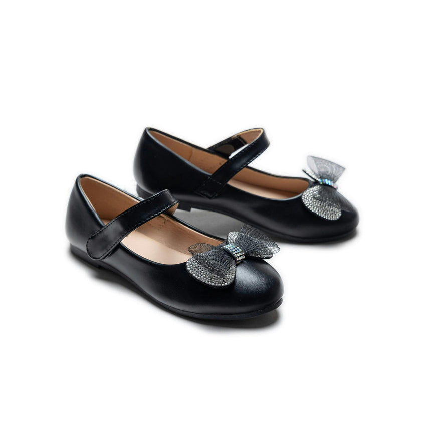 Black Lydia Bow Flats