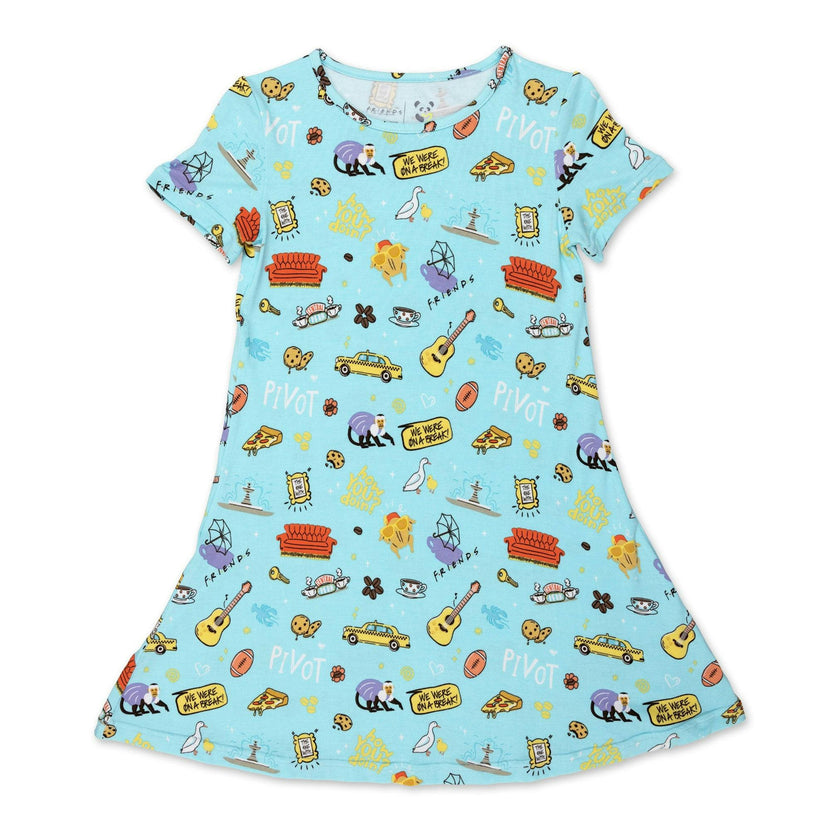 FRIENDS™: Central Perk Bamboo Girls' Short Sleeve Dress