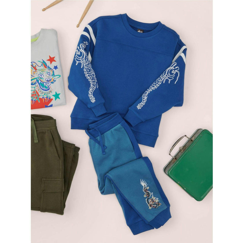 Sporty Sleeve Popover, Blue