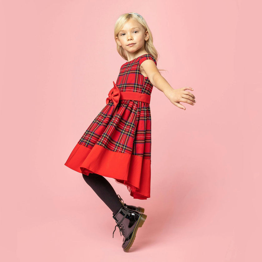 Florence Plaid Tartan Girls Party Dress
