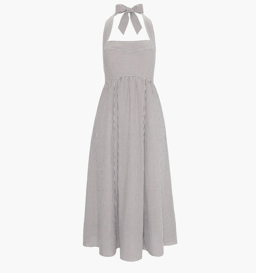 The Fleur Midi Dress - Chocolate Gingham