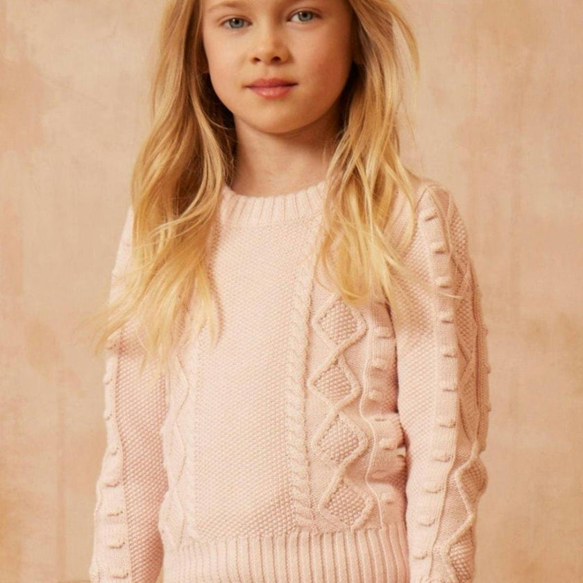 Cable Popcorn Jumper | Blush