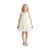 Cream Genevieve Pleated Tulle Dress