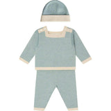 BONPOINT Joe Knit Baby Set With Beanie - Bleu