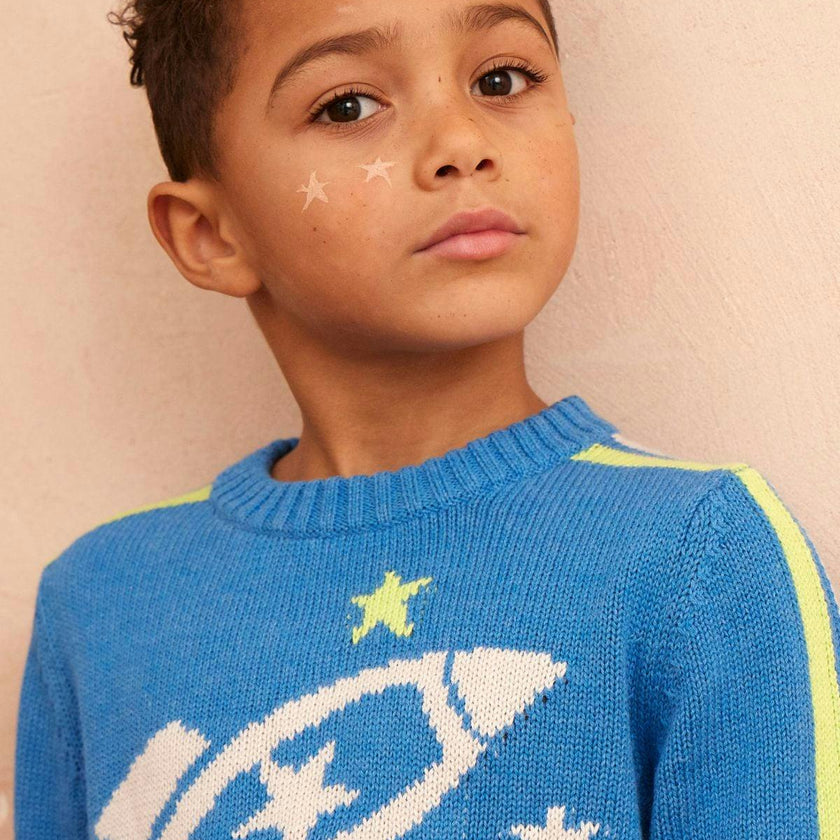Striped Rocket Jumper | Hussar Blue