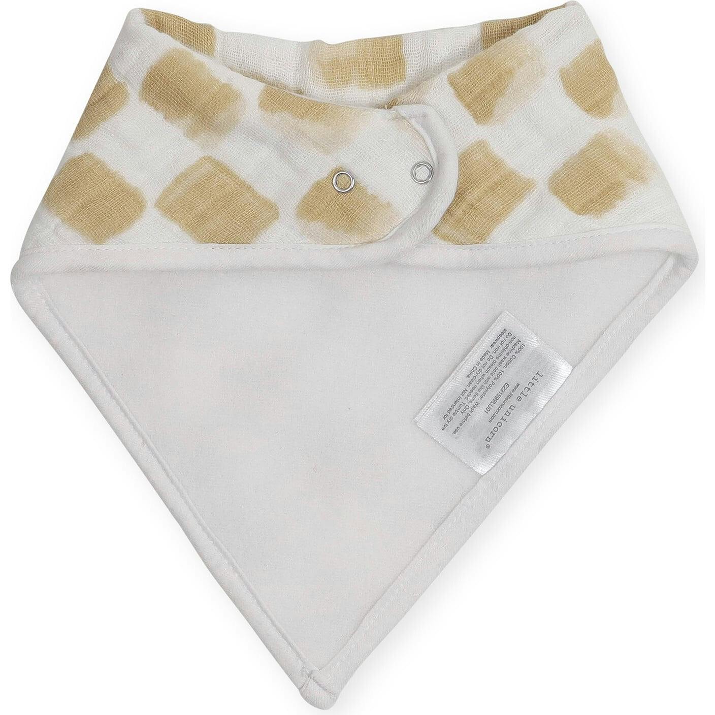 Cotton Muslin + Fleece Bandana Bib 4 Pack - Adobe Checker