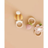 Blush Pique Blanket Pink Flower Rattle Gift Set