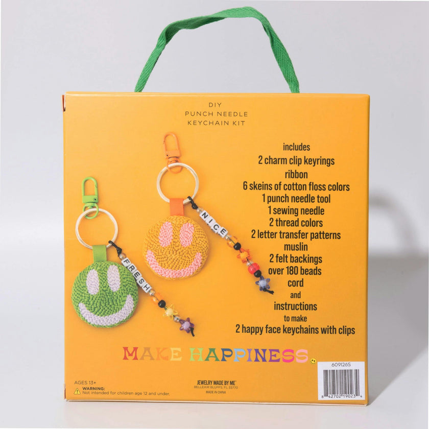 Stitch and Smile Happy Face DIY Punch Needle Keychain Clip Kit