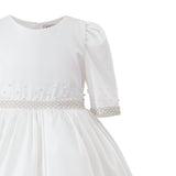 White Vasonette Pearl-Embellished Dress