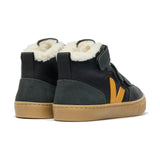 VEJA V-10 Winter Fleece Leather Sneakers - Graphite