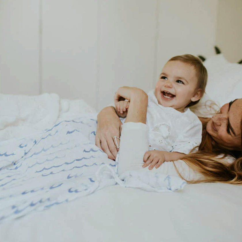Cotton Muslin Swaddle Blanket - High Tide