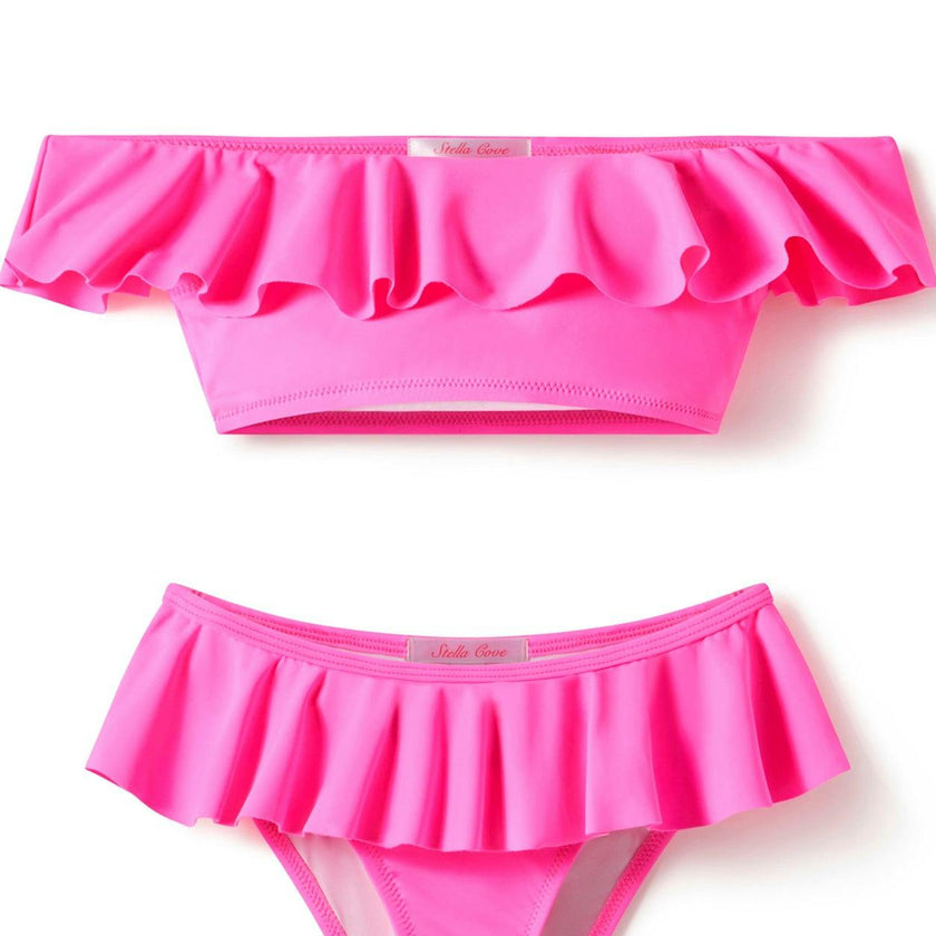 Wide Neck Ruffle Bikini
