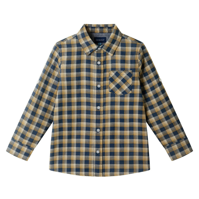 Kids Plaid Double-Facing Buttondown