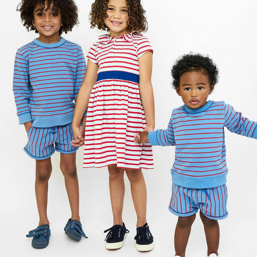 Allegra Dress, Paprika Stripe