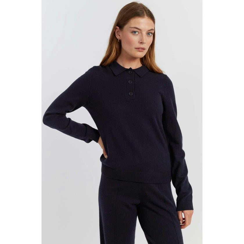 Wool Cashmere Polo Sweater