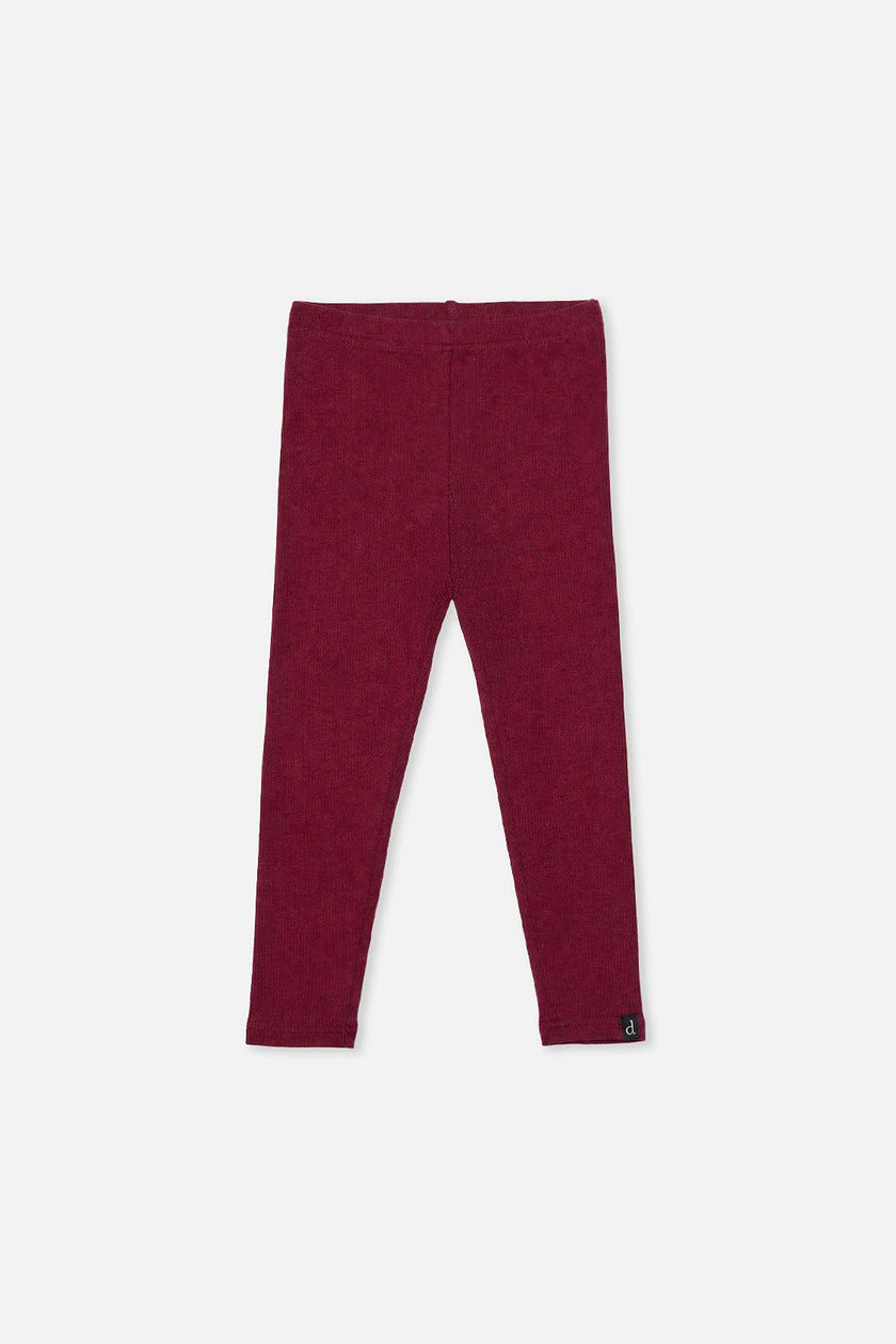 Rib Leggings Reddish-Brown