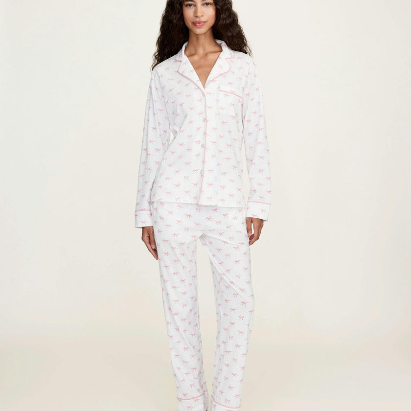 Women's Pima Pajama Set in Blushing Bows