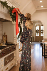 Soleil Dress in Navy Etched Bloom