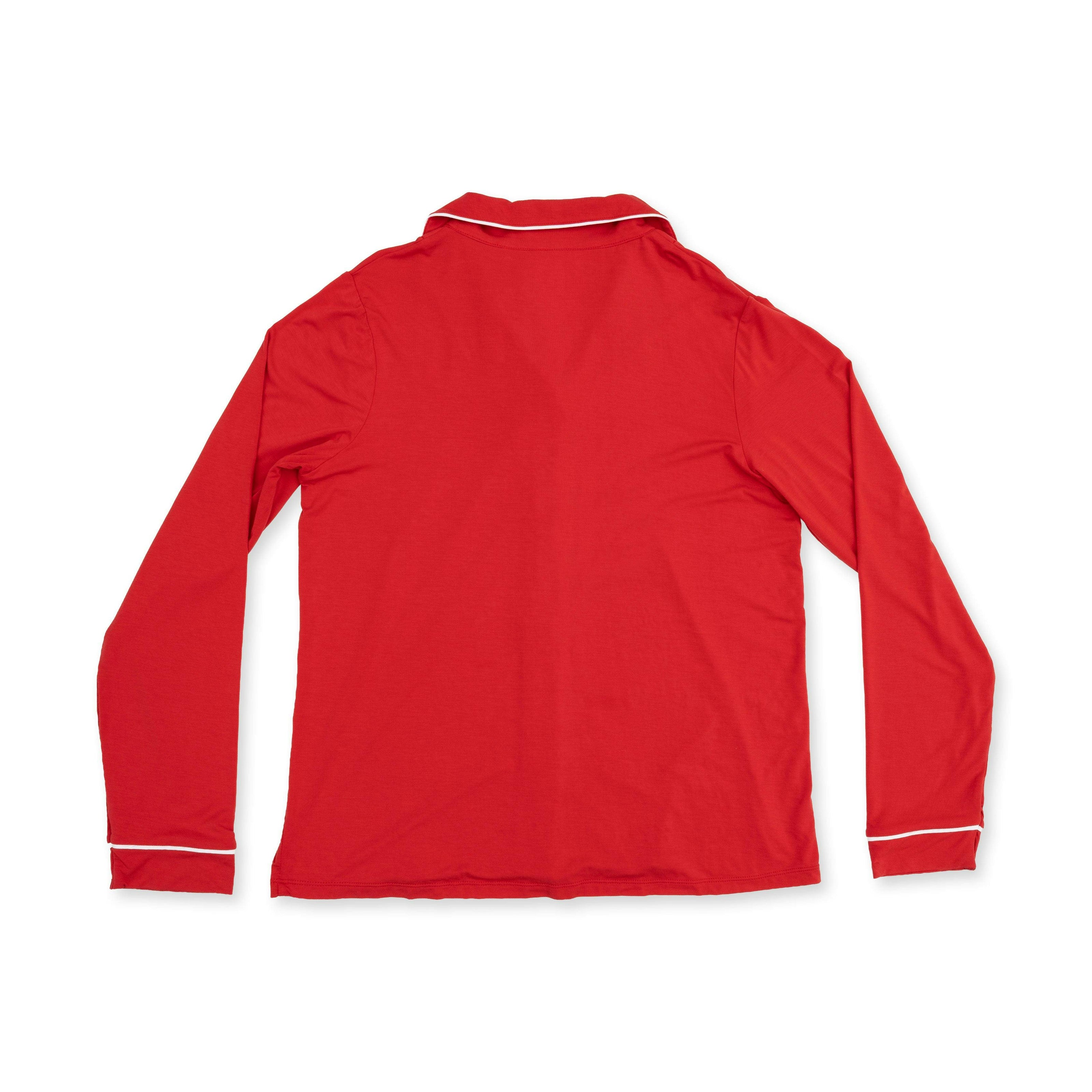 Ribbon Red - Adult Long Sleeve Coat Style and Pant with Pockets