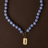 Blue Lace Agate Knotted Gemstone Necklace