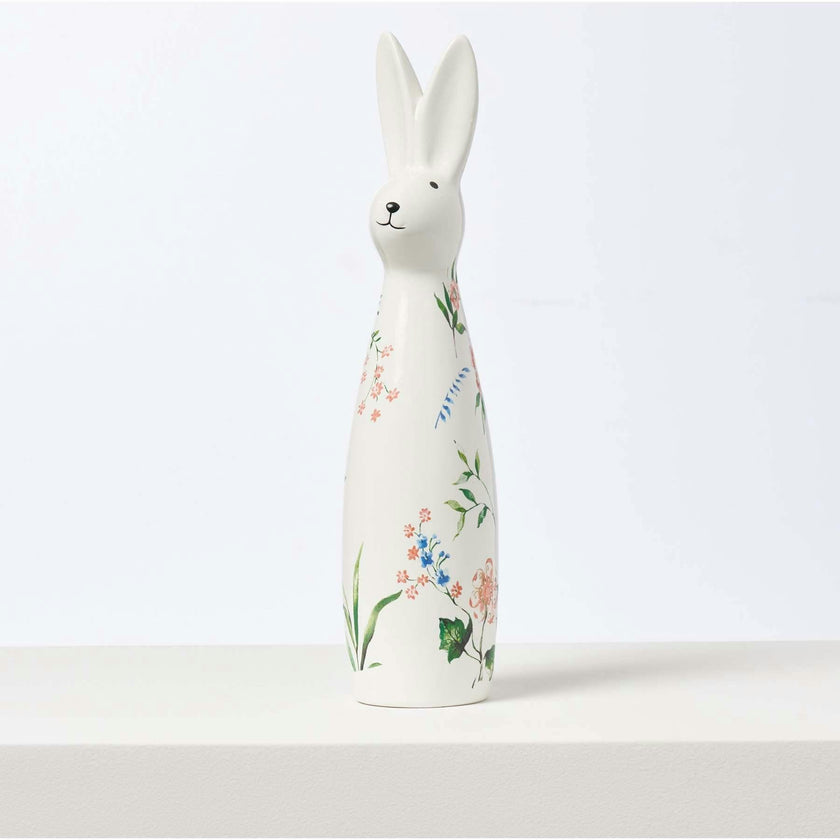 Ivory & Pink Ceramic Bunny Rabbit Figurine Easter Tabletop Home Decor