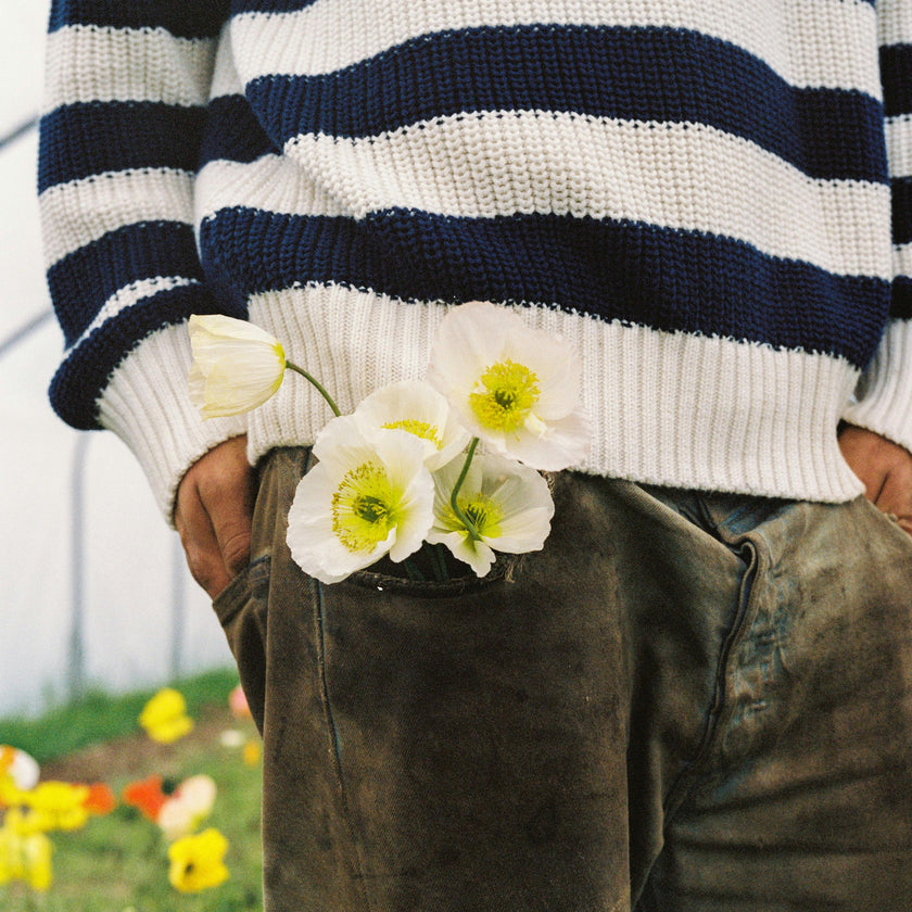 Musa Men Jumper Summer Midnight Knit Stripes