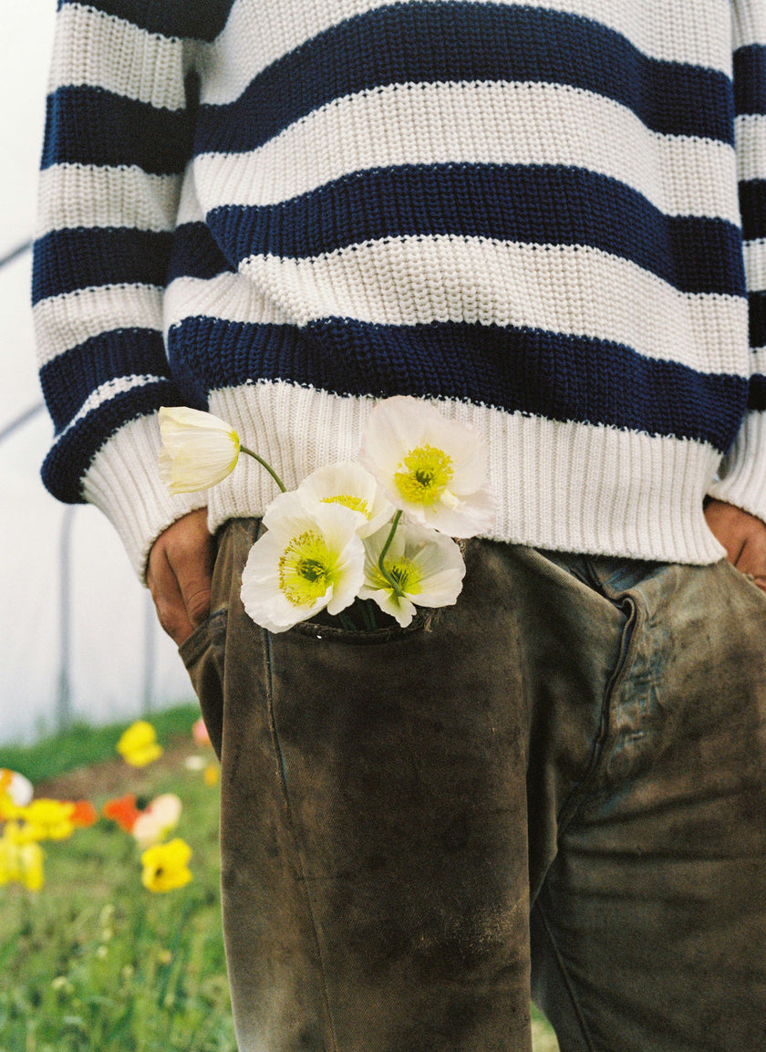 Musa Men Jumper Summer Midnight Knit Stripes