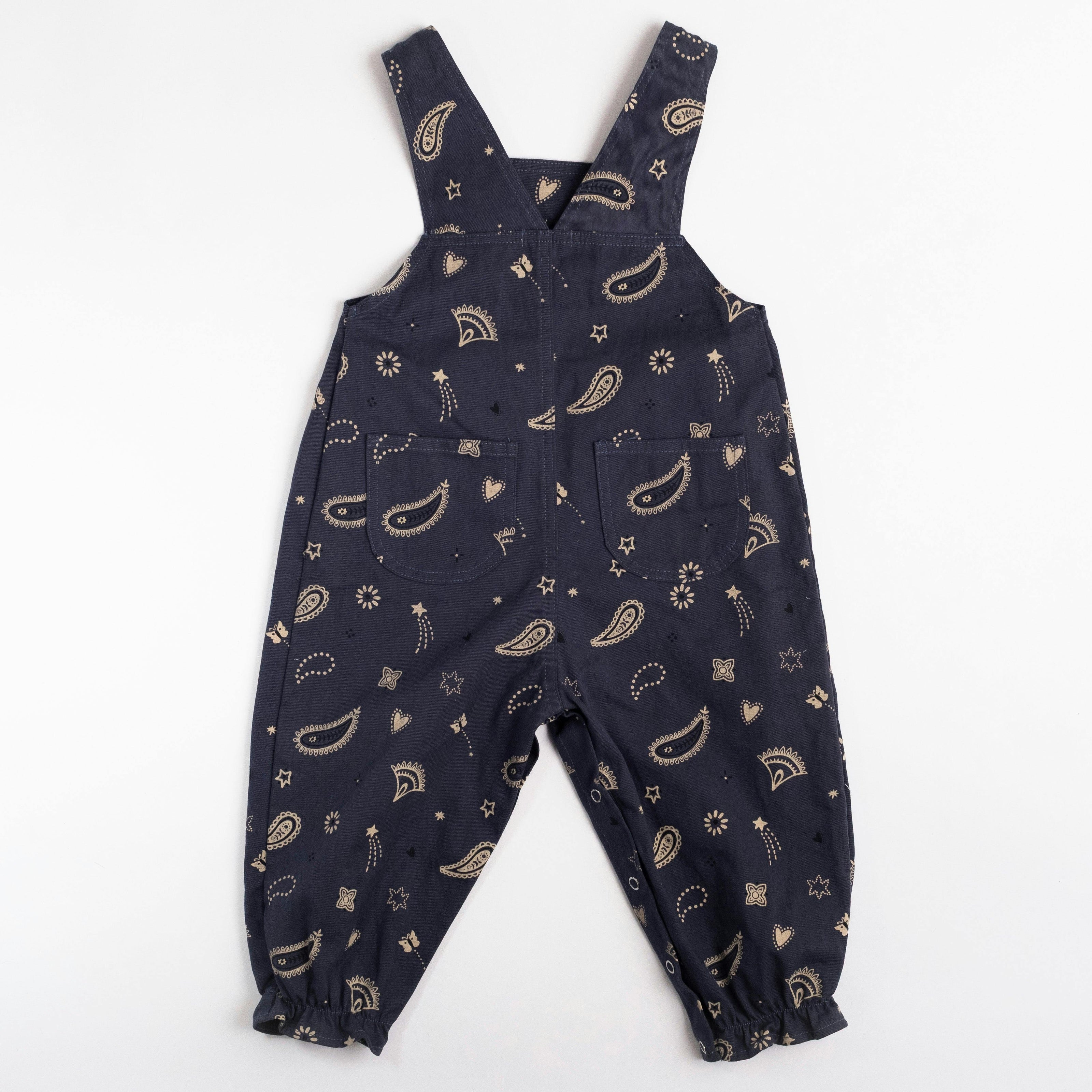 Overall Romper in Midnight Bandana