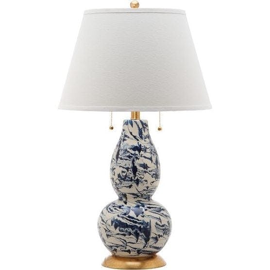 Set of 2 Color Swirls Glass Lamps