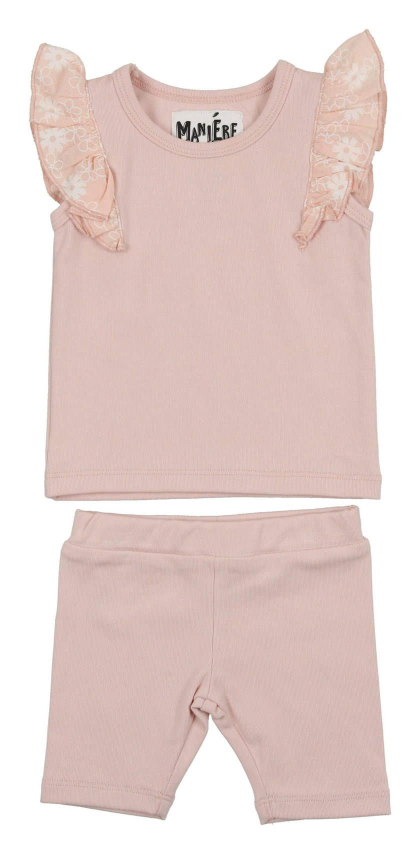 Shoulder Ruffle Top & Short Set