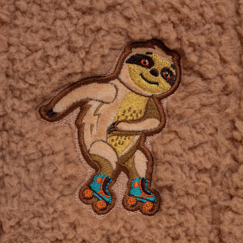 Sherpa Tote Bag – Cozy, Colorful & Convertible with Matching Coin Purse, Skating Sloths