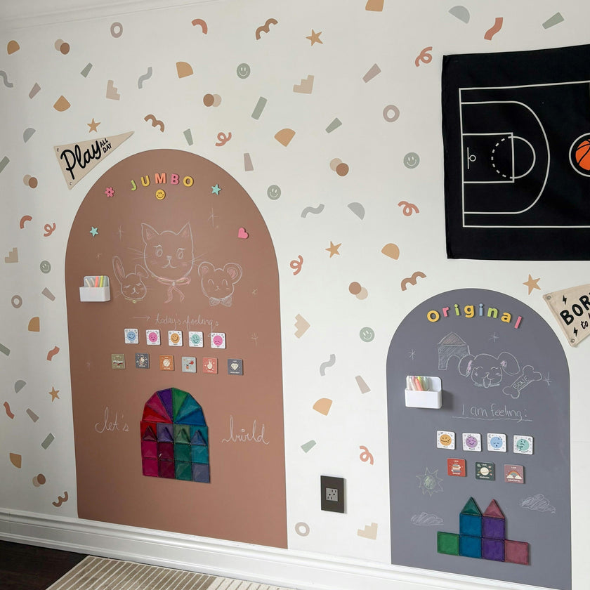 Peel & Stick Fabric Wall Stickers - Abstract Shapes (Earth
