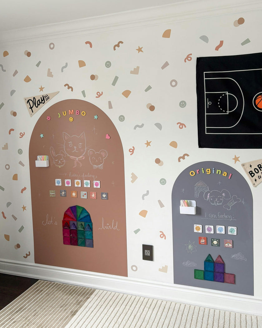 Peel & Stick Fabric Wall Stickers - Abstract Shapes (Earth