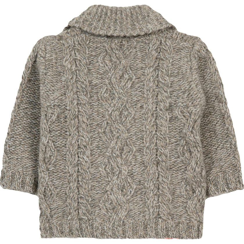 Shawl Collar Cableknit Baby Cardigan