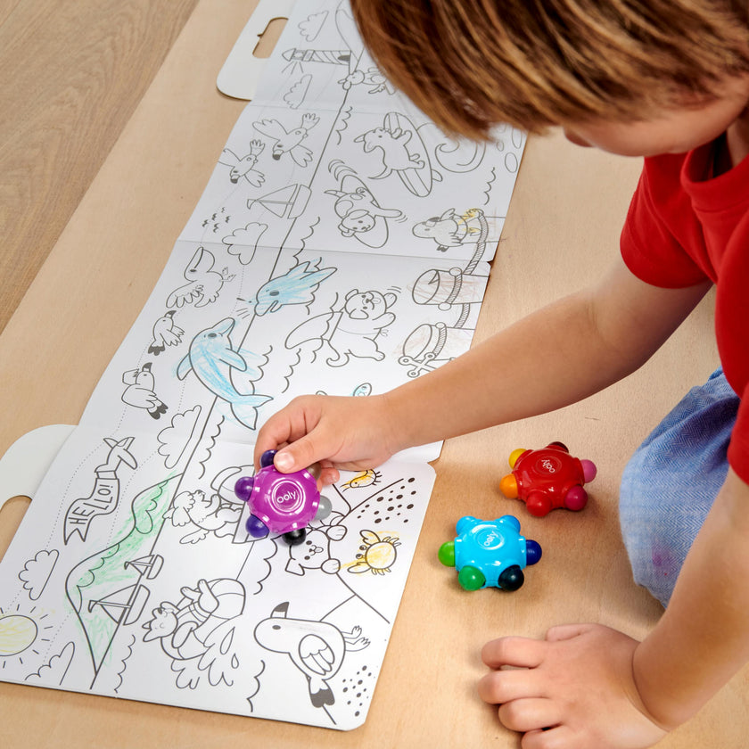 Color Burst Crayons - Easy Grip - 18 Colors - Set of 3