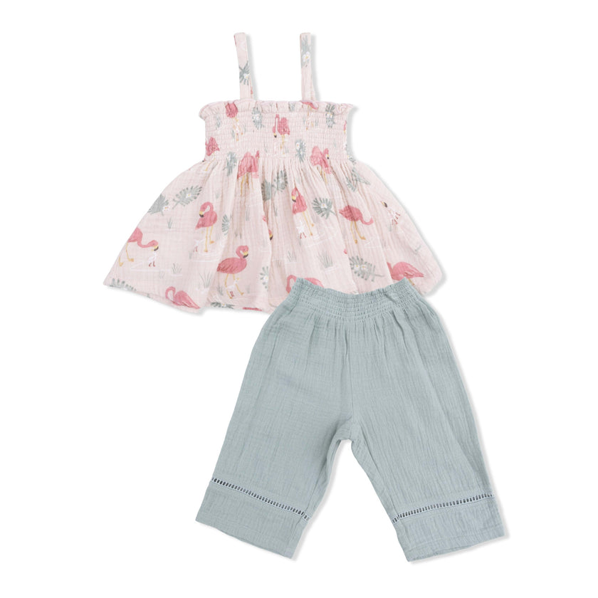 Flamingos - Smocked Top & Smocked Waist Pants