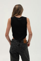 Tenly Rayon Rib Exposed Seam Tank Top