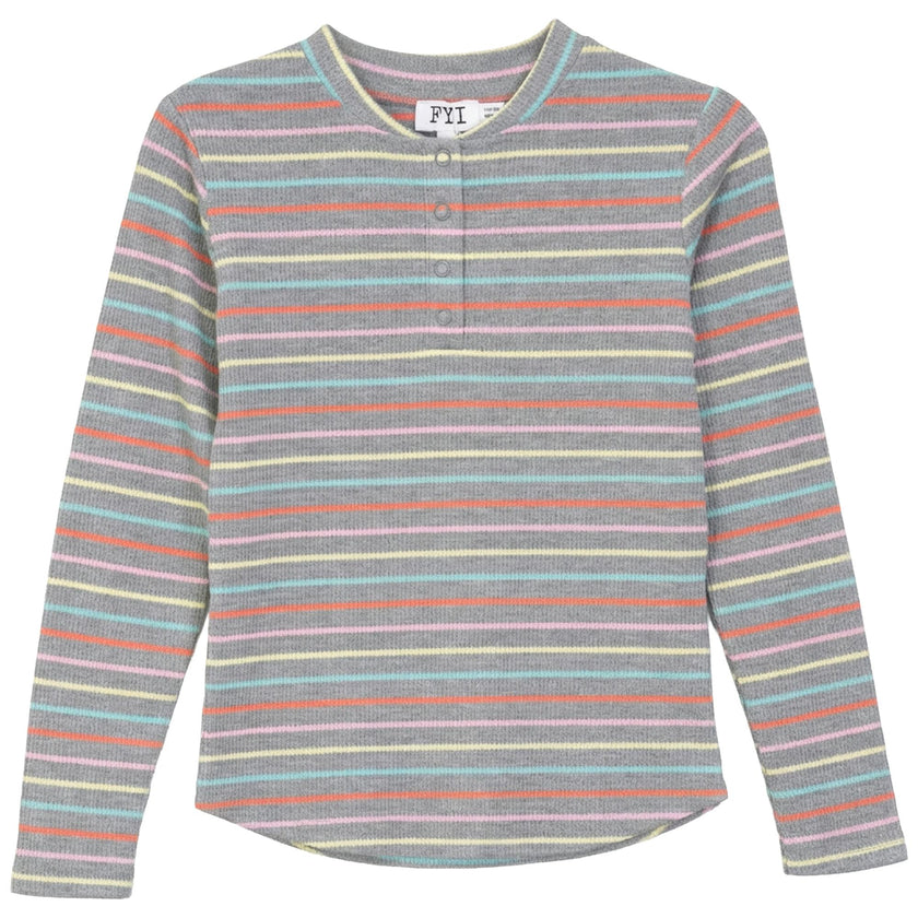 Multi Big Stripe Waffle Top