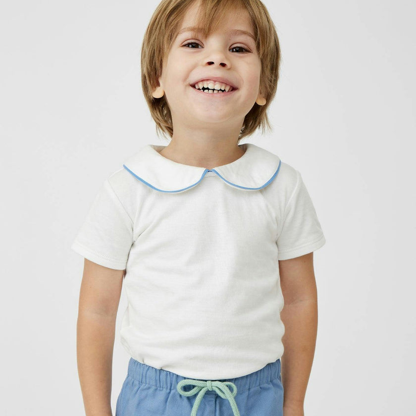Pan One-piece, Blue Piping