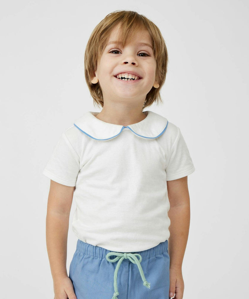 Pan One-piece, Blue Piping