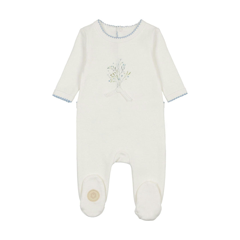 Nature's Touch Boys Footie Ivory & Blue