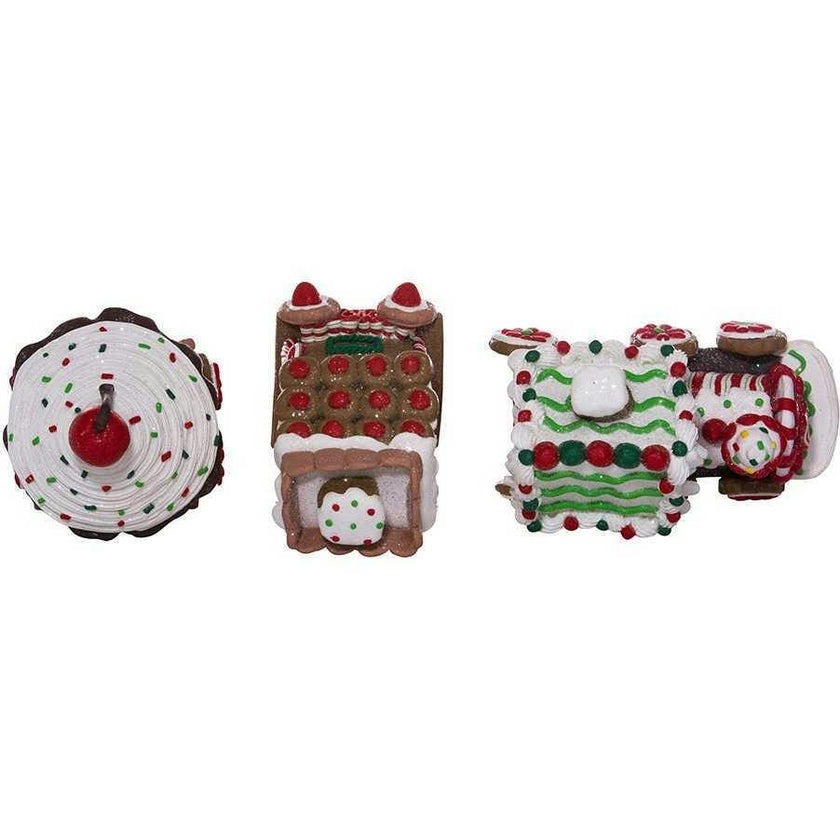 4.3-Inch Claydough 3D LED Gingerbread Train Set of 3 Pieces