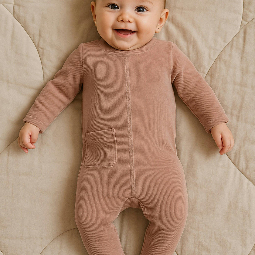 Ribbed Velour Footie