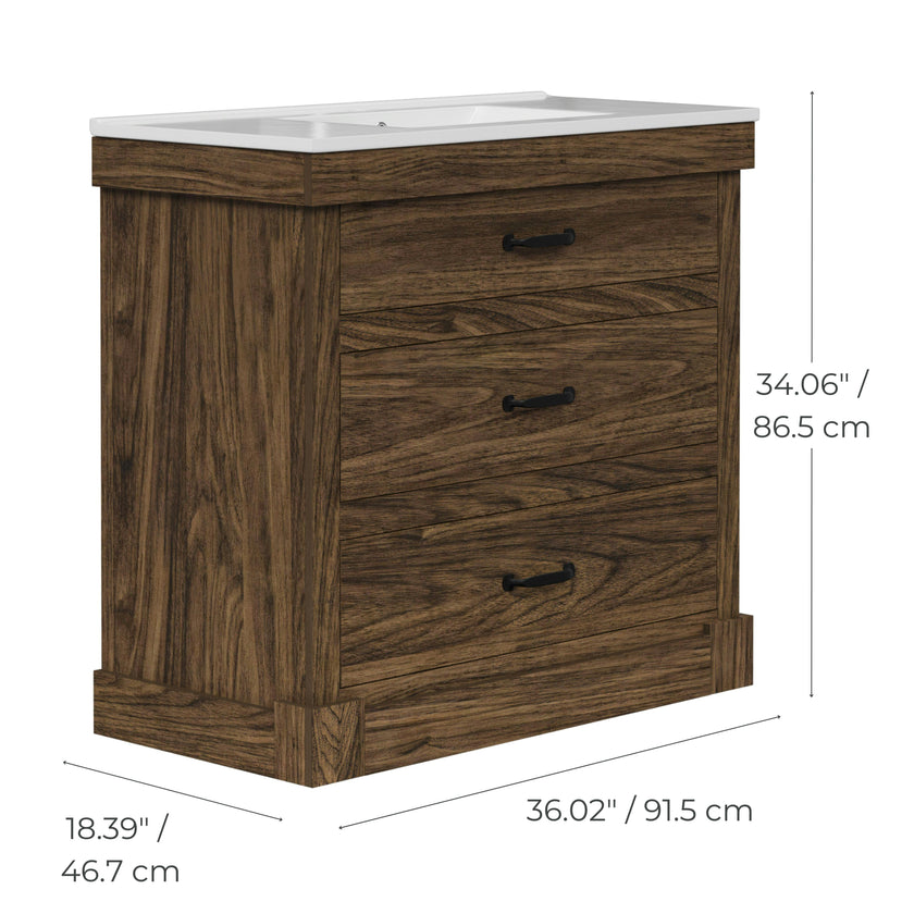 Teamson Home Donovan 36" Single Bathroom Vanity with Two Drawers