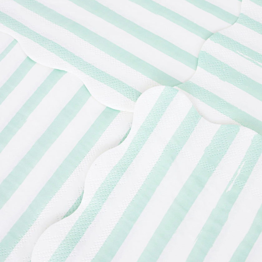 Mint Stripe Small Napkins