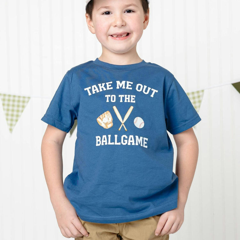 Take Me Out To The Ballgame Short Sleeve T-Shirt - Indigo