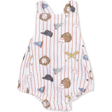 Vintage Baseball Stripe - Retro Sunsuit